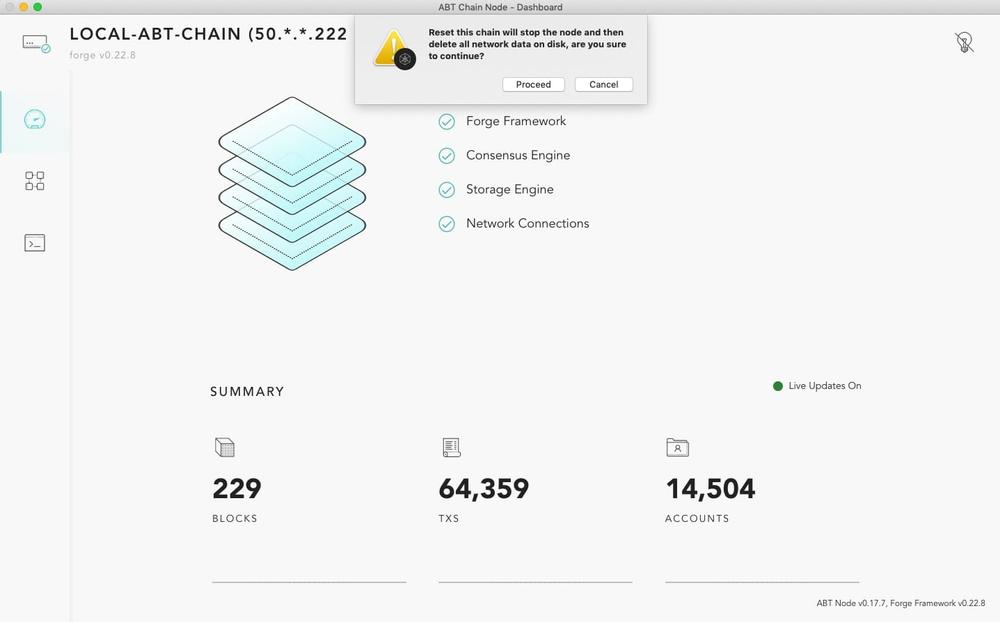 Reset chain state